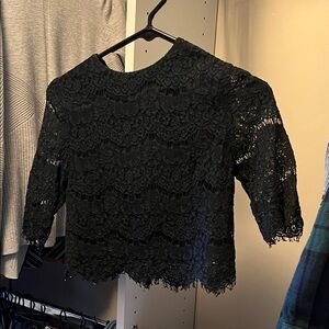 Elegant Black Lace Women's Top